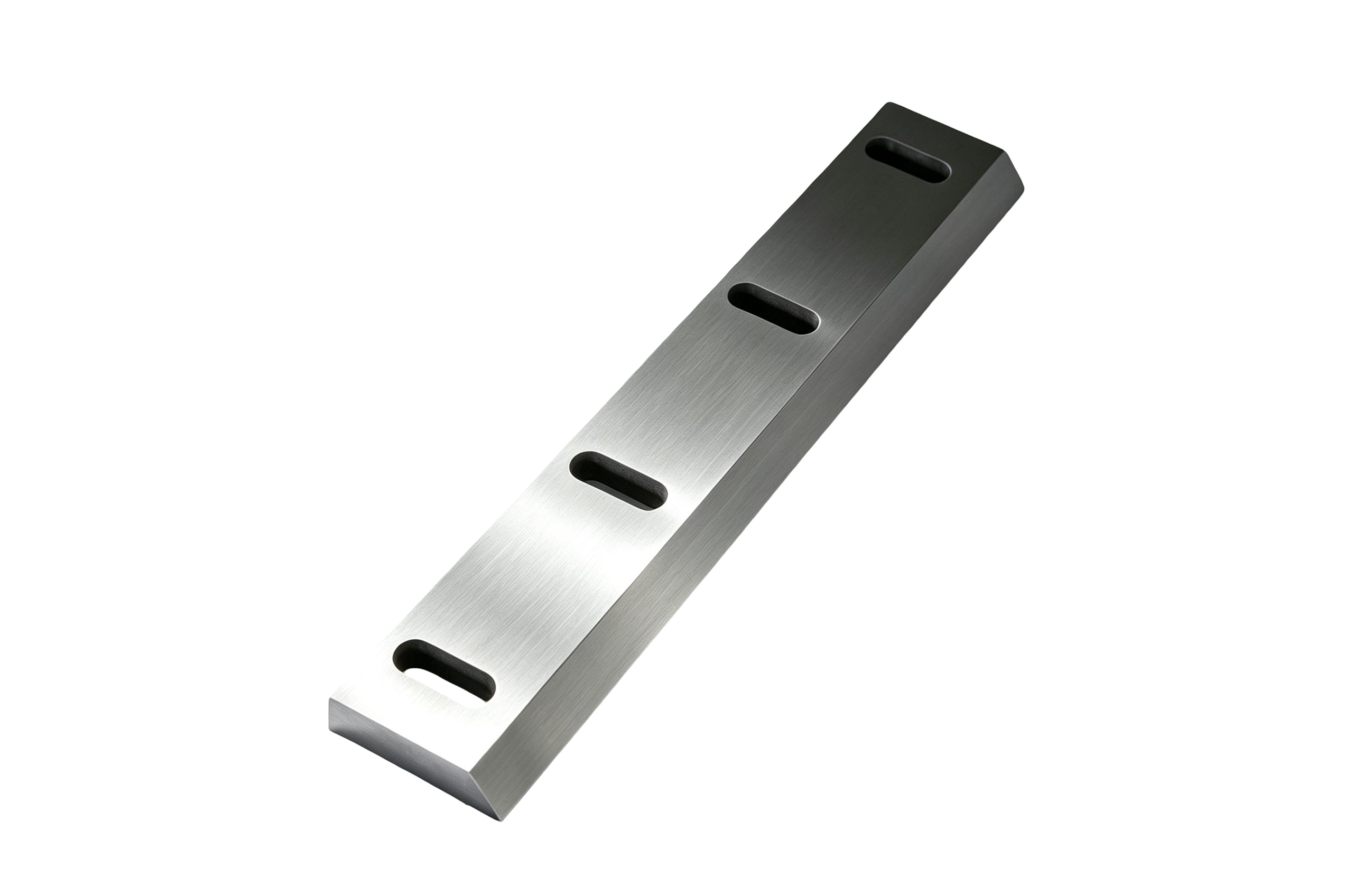 Straight plastic crusher blades with slotted mounting holes