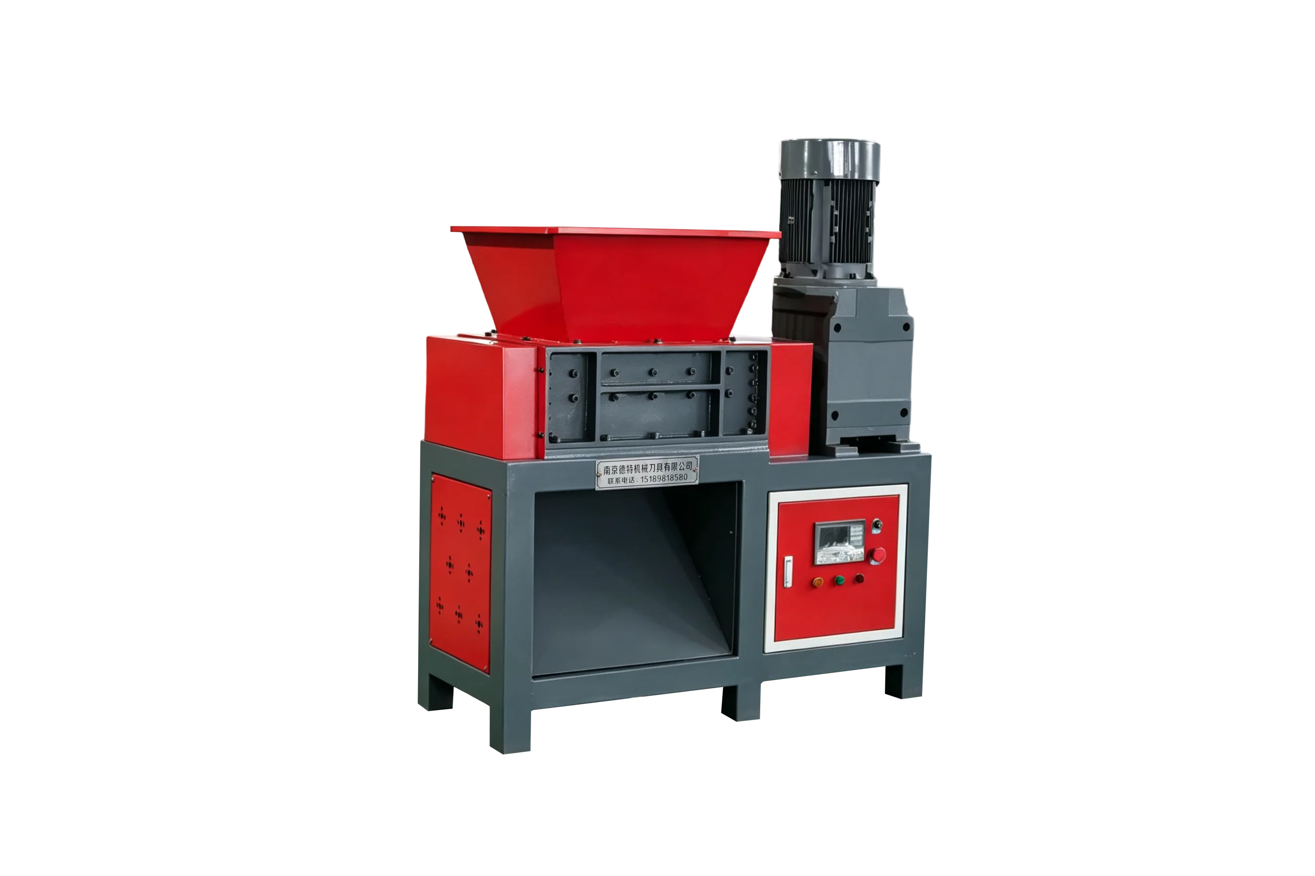 NJDETE 500 model double-shaft shredder with K97 reducer